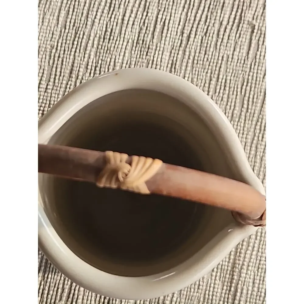 Handmade Art Vase With Bamboo Handle And Round Base. Tropical Clay Hawaii